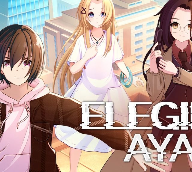 Three anime characters with the title text "ELEGIES: Aya"