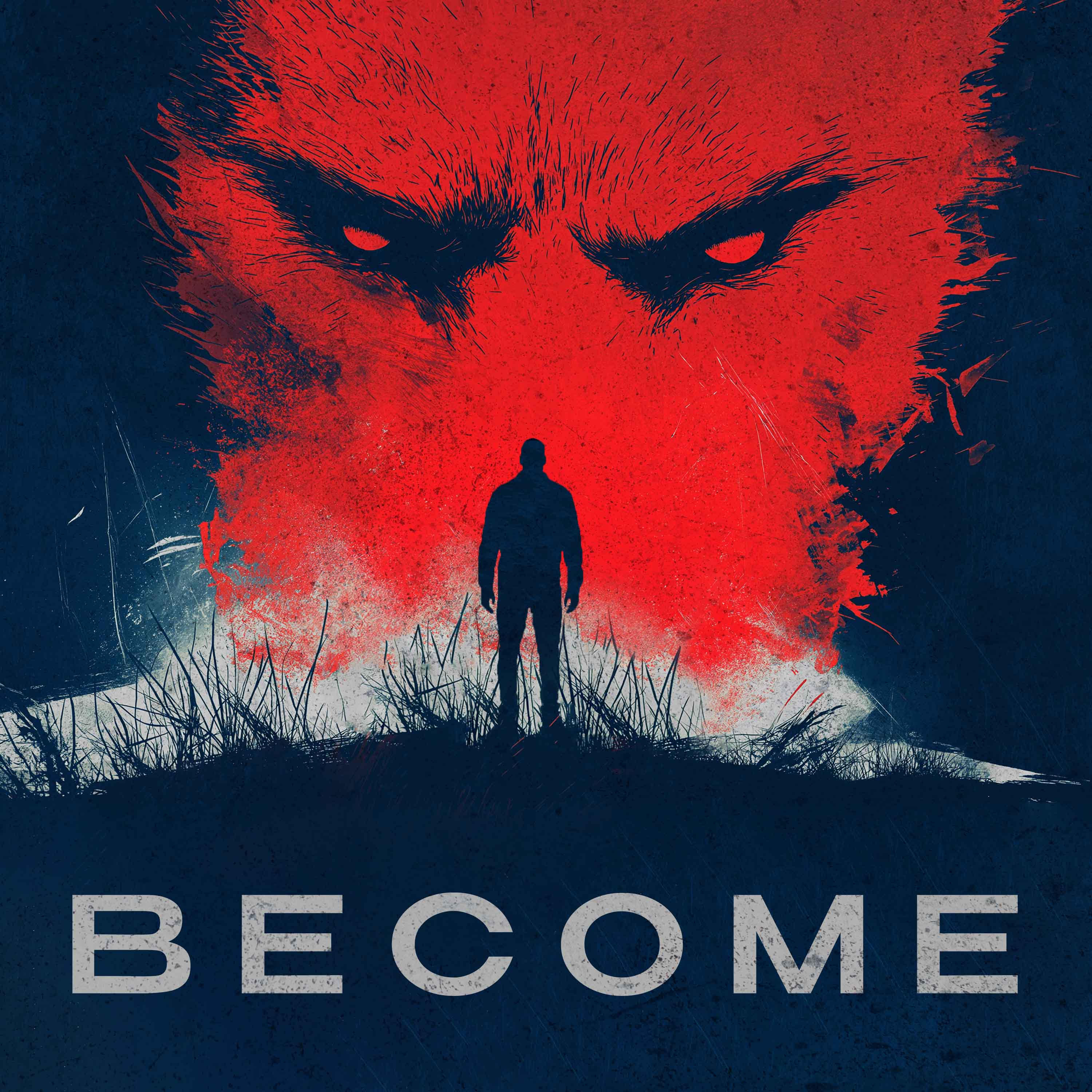 BECOME podcast cover art by Pinball Productions featuring title lockup on dark atmospheric background, fiction audio drama now streaming.
