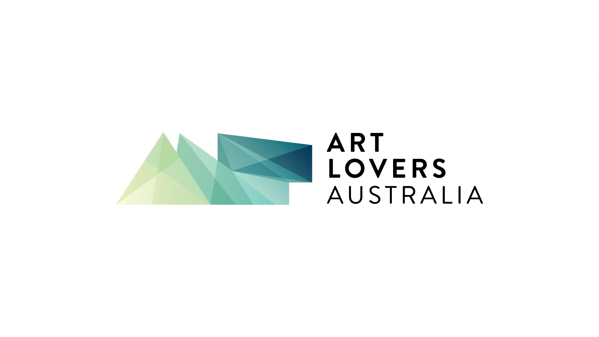 Art Lovers Australia logo featuring geometric triangular design in teal and green gradients - investment video voiceover client
